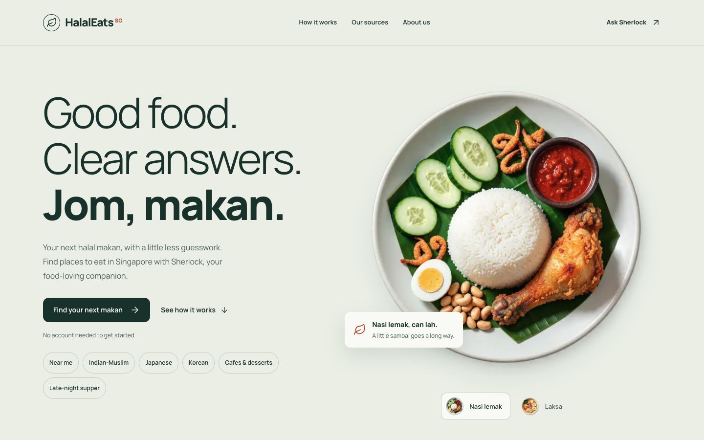 HalalEats SG food discovery interface