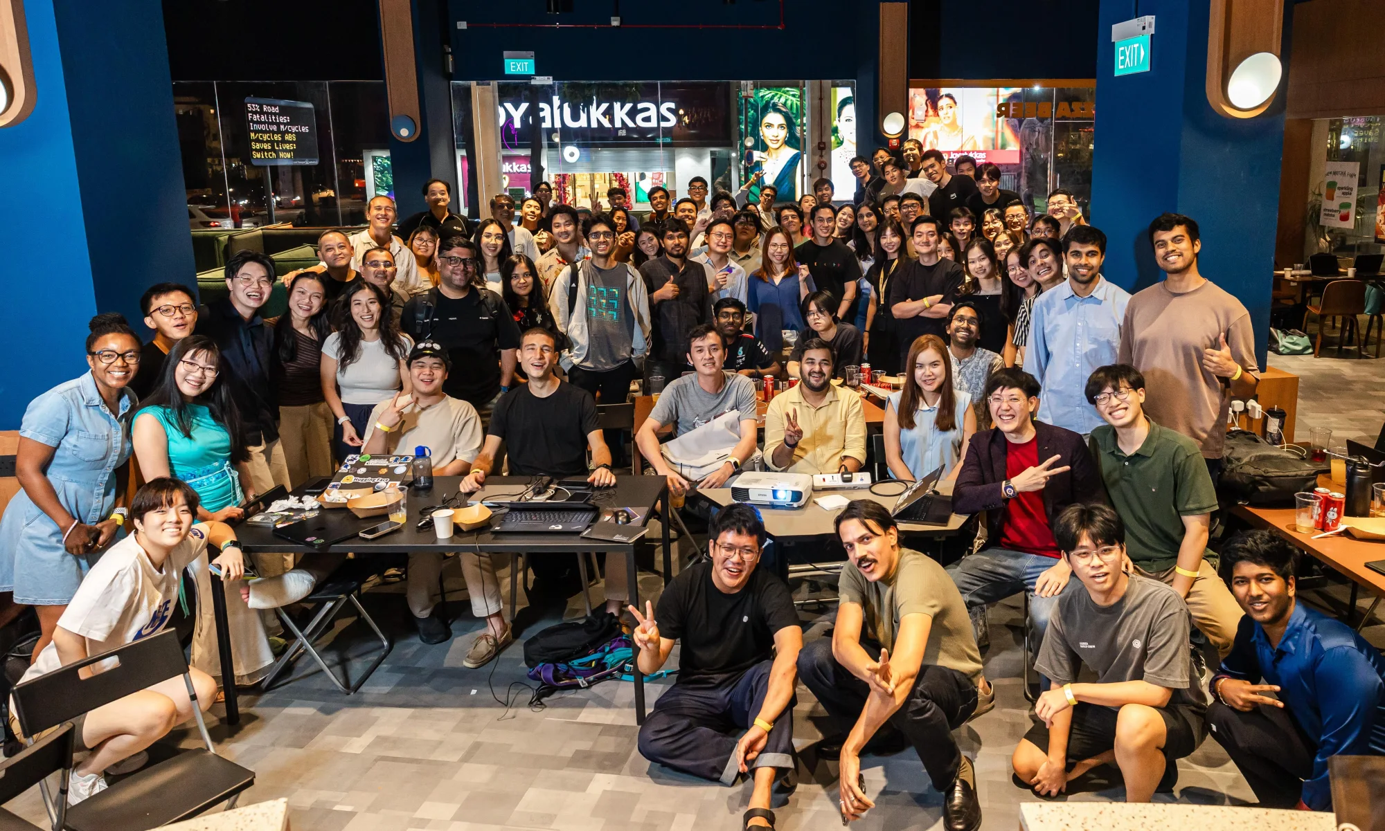 Hackathon participants gathered for a group photograph at the end of the event
